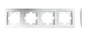 Ramka Poczwórna do Gniazd Włączników Pozioma / Pionowa Biała WESA