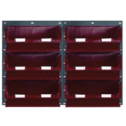 Topstore TC6 Wall Mounted Louvred Panel Kits 2 x TP2 &amp; 6 x TC6 - Red