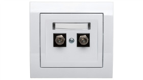 Kier Gniazdo Antenowe Podwójne Typu F Białe Gpa-2Wf/00