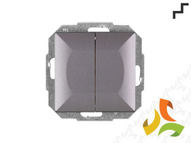 PERŁA Wyłącznik schodowy podwójny podwójny antracyt metalik WP-2/5P ABEX
