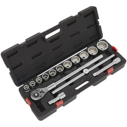 Sealey AK2583 Premier Socket Set 3/4&quot;Sq Drive 12-point 15pc