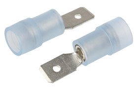 Konektor płaski Męski 0.5 x 4.75mm 1,5 → 2,5 mm², 16 → 14 AWG długość 20mm Izolacja: Izolowane Cyna