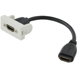 Gniazdo HDMI 1.4 z przewodem 20cm moduł 1M 22,5x45 biały Mediabox