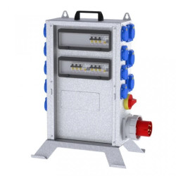 Rozdzielnica budowlana elTOWER-L W63-00000F IP44 wtyk CEE 63A-5P, gniazda: 15x GK 230V 16A, 3xRCCB 10kA, 58440210