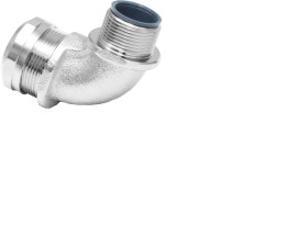 Łącznik do kanałów kablowych RS PRO gwint M20 16mm Kolanko 90° Mosiądz IP67 Srebrny