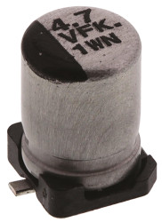 Aluminiowy kondensator elektrolityczny 4.7μF 35V dc SMD Panasonic 4 (Dia.) x 5.8mm