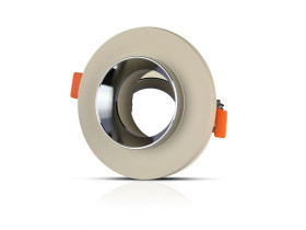 VT-862 Oczko halogenowe trzonek: GU10 gips ecru-chrom 3126 V-TAC