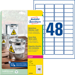 L4778-8 Film labels, water-resistant, 45.7 x 21.2 mm, 384 pieces, white