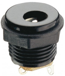 DC panel socket, pin Ø 1.95 mm, hole Ø 6.3 mm, black, NEB/J 21 C