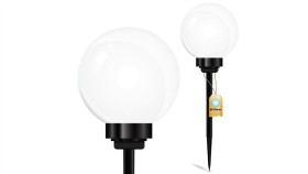 Lampa Solarna Ogrodowa Led Atris Wbijana Biała Kula 20Cm Lumiled