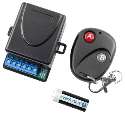 Dwukanałowy bezprzewodowy przekaźnik RF o czestotliwości 433 MHZ z baterią