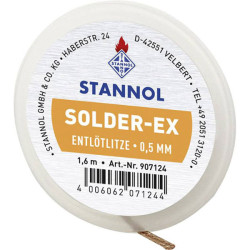 Stannol 907124 Solder-Ex Desoldering Braid 1.6m Halogen-Free Flux