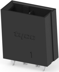 Pin header, 2 pole, pitch 6.35 mm, straight, black, 1-1747277-2