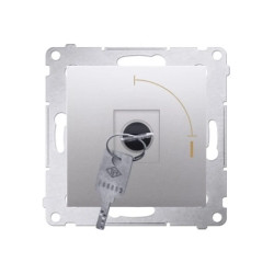 Simon 54 Łącznik na kluczyk jednobiegunowy 2 pozycyjny 0-I styk N/O 5 A srebrny mat DW1K.01/43