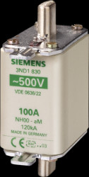 NH fuse NH00, 125 A, aM, 500 V (AC), 120 kA breaking capacity, 3ND1832