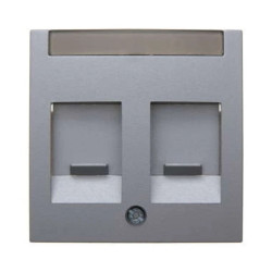 Berker B.1/B.3/B.7 Glas Element centralny podwójny z polem opisowym i zasłonami ochronnymi aluminium 11811404