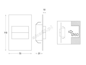 Oprawa przyschodowa DUO TANGO Short LED Light 10 V DC 1,6 W IP 66 4000 K aluminium