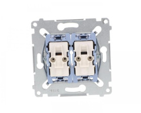 Simon 54 Łącznik krzyżowy podwójny mechanizm 10AX 250V, szybkozłącza, SW7/2XM