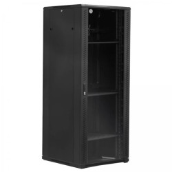 Szafa stojąca RACK 19 42U 800x800mm drzwi szklane wyposażona czarna GTS