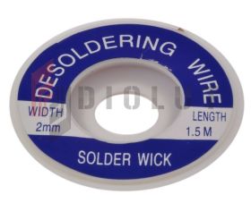 Taśma rozlutownicza 2 mm / 1,5m, plecionka do usuwania cyny