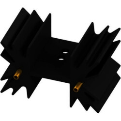 Extruded heatsink, (L x W x H) 25.4 x 42 x 25 mm, 7.8 K/W, black anodized, SK 129 25,4 STS