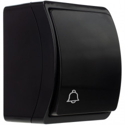 Przycisk odbijający "dzwonek" natynkowy hermetyczny IP44 czarny Koala ViPlast