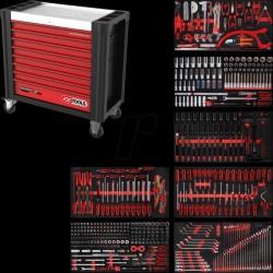 825.7510 PERFORMANCEplus P25 workshop trolley with 8 drawers and 510 tool