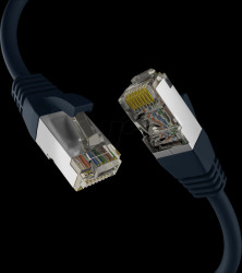 EC020200300 Patch cable, Cat.8.1, S/FTP PiMF, 2000 MHz, 0.50 m, black