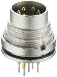 Panel plug, 3 pole, THT, screw locking, straight, 0317 03