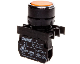 Przycisk sterowniczy kryty, niestabilny, 1NO, żółty T0-B100DS