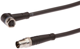 Złącze kablowe M8 żeńskie 4-pinowe proste M8 męskie 3-pinowe proste 3x0,34mm IP67 0,3m VK03C825