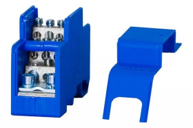 Blok rozdzielczy jednobiegunowy 160A - niebieski