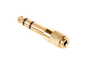 Złącze adapter Jack 6,3 wtyk - Jack 3,5 gniazdo stereo GOLD metal