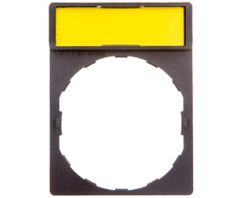 Szyld opisowy 30x40mm z etykietą biały/żółty 22mm czarny prostokątny ZBY4101
