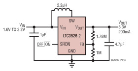 500mA 2MHz Synchronous Step-Up DC/DC Converter in 2mm × 2mm DFN