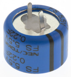 Superkondensator 0.22F 5.5V dc 16.5mm THT