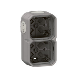 Boîtier saillie à embouts 2 postes horiz