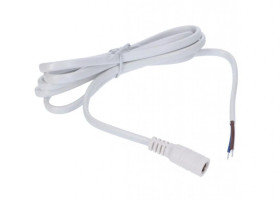 Gniazdo DC 5.5x2.1 5A przewód biały 150cm 18awg