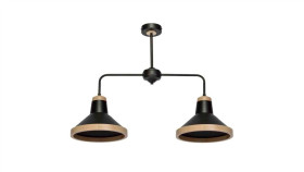 Lampa Sufitowa Salma Black / Wood 2Xe27 60W Mlp6296 Milagro