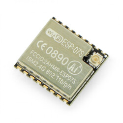 Moduł WiFi ESP-07S ESP8266 - 9 GPIO, ADC, Gniazdo U.FL