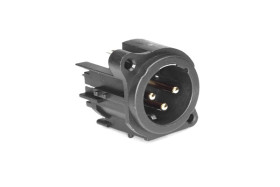 Złącze XLR 3 -pinowe Montaż w obudowie XLR Męski Czarny