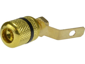 Gniazdo głośnikowe typu BANAN skręcane do obudowy pozłacane czarne