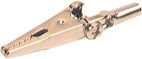 Alligator clip, silver, max. 5 mm, L 49.5 mm, CAT O, socket 4 mm, 603006001