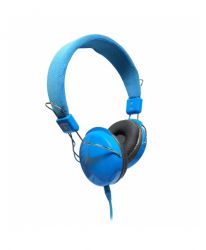 Słuchawki stereo z mikrofonem niebieskie