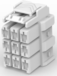 Plug housing, 9 pole, pitch 6 mm, straight, natural, 1-1971876-3