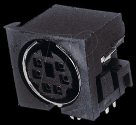MINI-DIN PCB socket, 6-pin