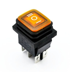 KCD4-Y przełącznik kołyskowy kołyskowy podświetlany żółty ON-OFF-ON; 16A / 250V