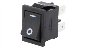 Rocker Spst Poz 2 On-Off 10A/250Vac Czarny Brak -20÷55C A8l1115n2