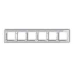 DECO Ramka uniwersalna sześciokrotna - efekt szkła (ramka: szara spód: biały) szary 15-0-DRS-6