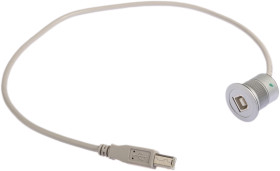 Kabel USB Złącze A USB B Złącze B USB B dł. 500mm Przewód przedłużający USB USB 2.0 kolor: Szary